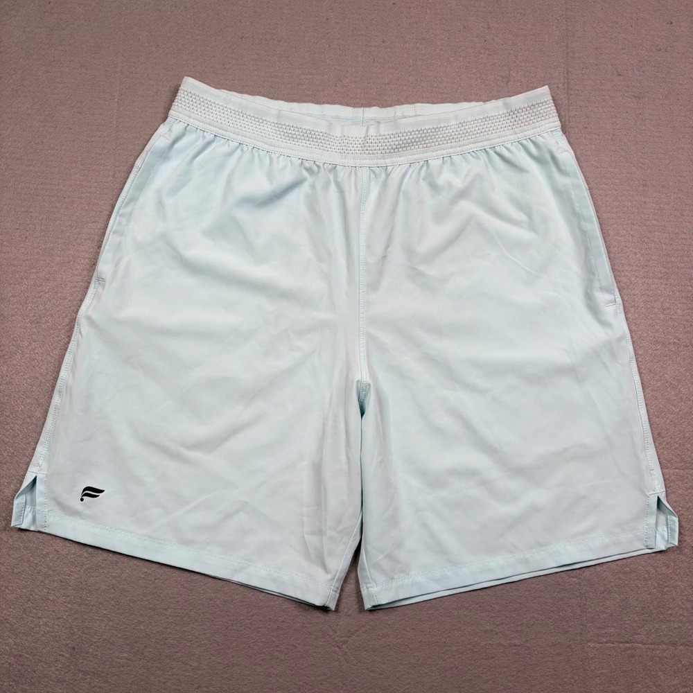 Fabletics Mens Medium Aqua Blue Athletic Training Gym Shorts